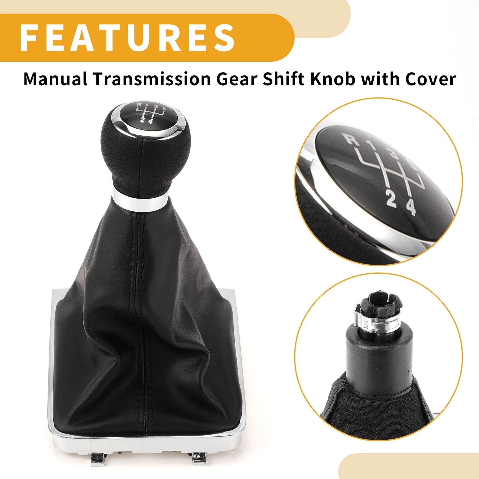 5 Speed Gear Shifter Knob W/ Cover No.3C0711113A for VW Passat (2006–2010)