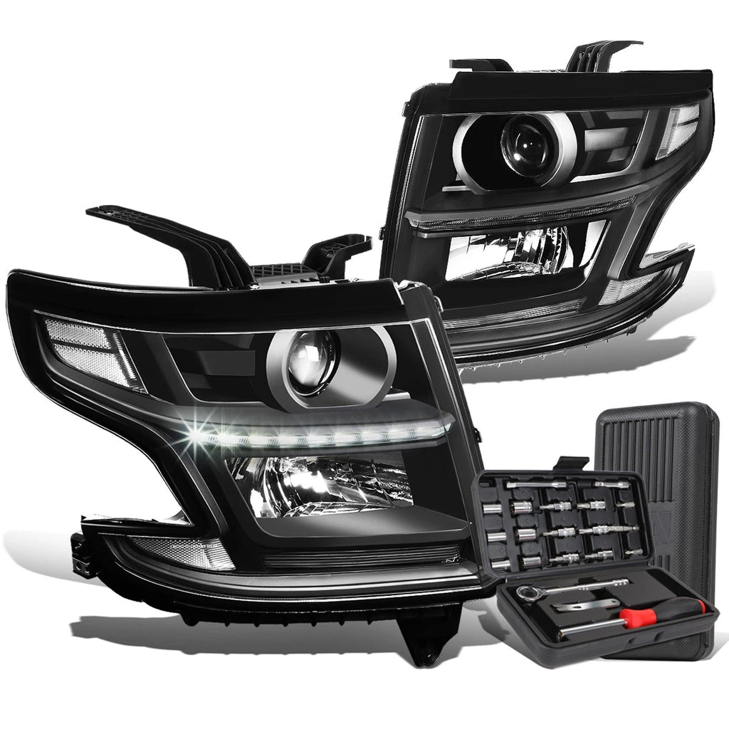 LED Black Clear Projector Headlight Lamp for Suburban/Tahoe (2015–2020)