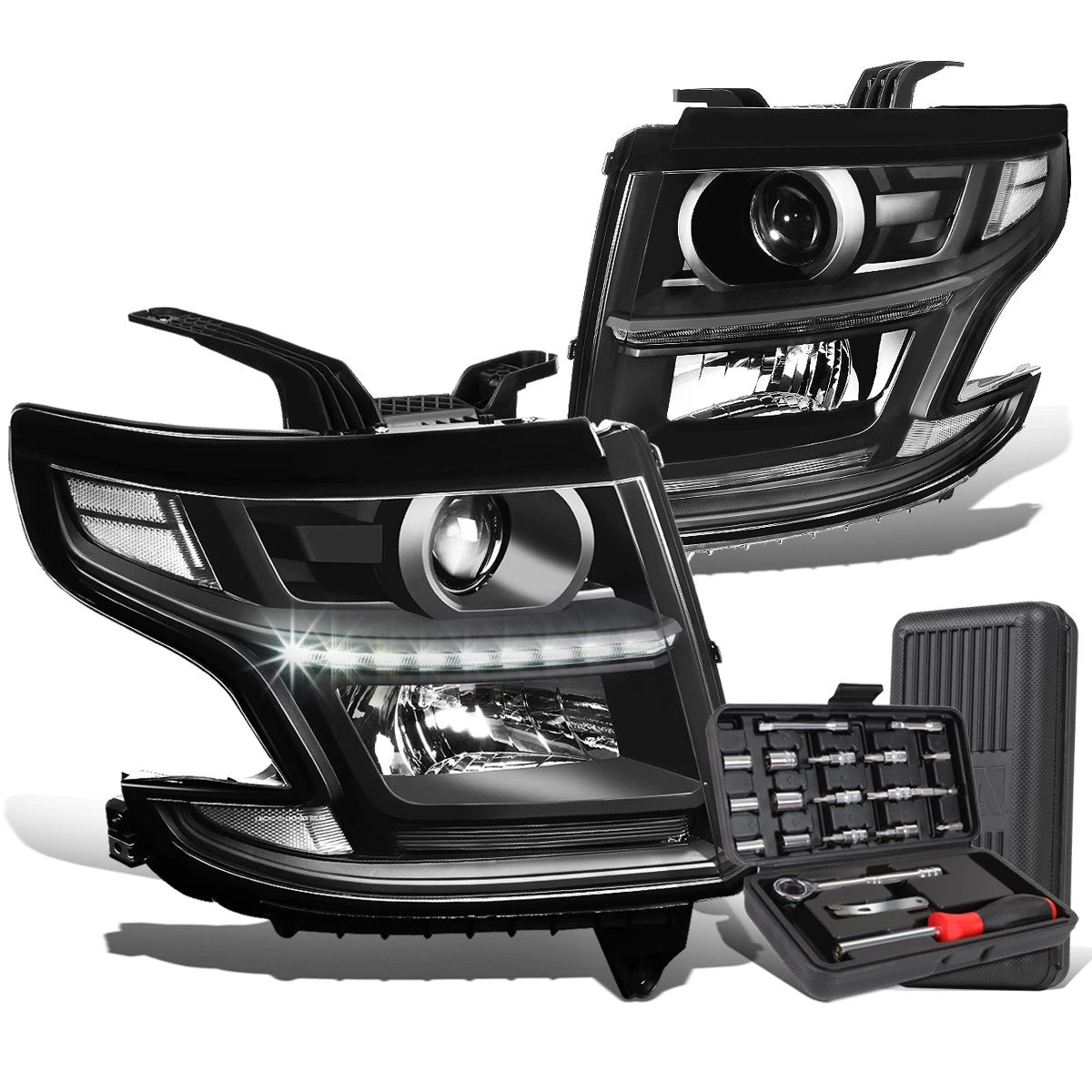 LED Black Clear Projector Headlight Lamp for Suburban/Tahoe (2015–2020)