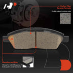 Set of 4 Front Ceramic Brake Pads for Nissan Versa Micra (2012–2019)
