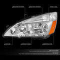 Pair of Chrome Housing Amber Corner Headlights for Honda Accord (2003–2007)