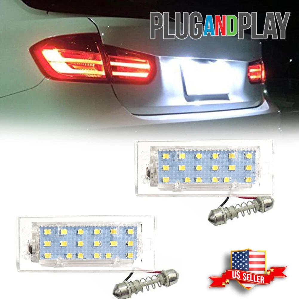 2X LED License Plate Lights for BMW X3 E83, X5 E53 (2004–2010)