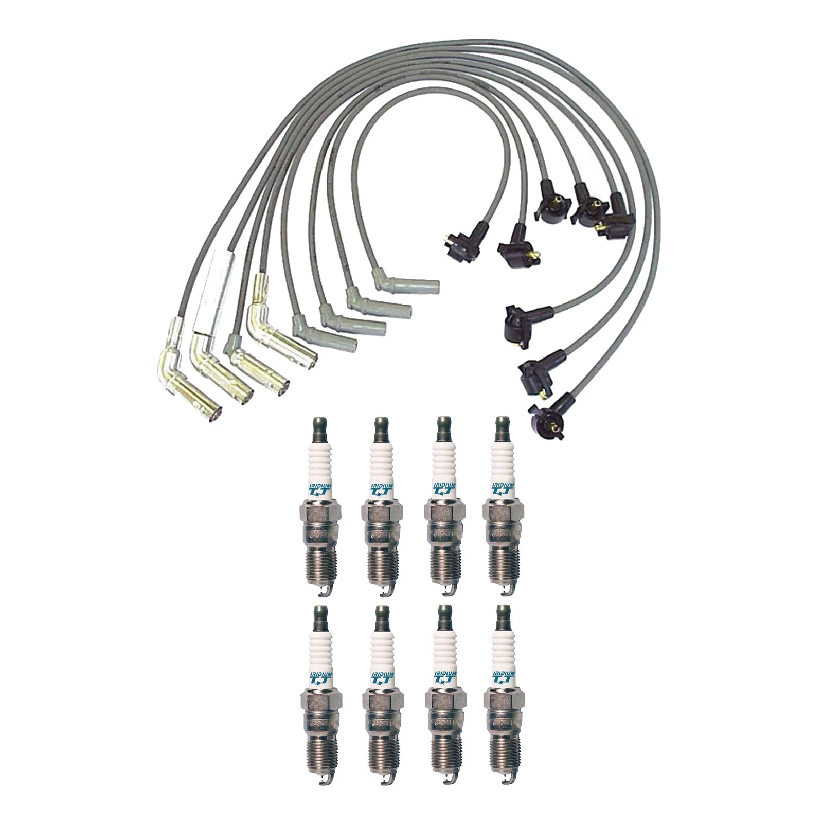 Denso 8mm Wire Set & 8 Iridium TT Spark Plugs Kit for Ford Mercury 5.0L V8