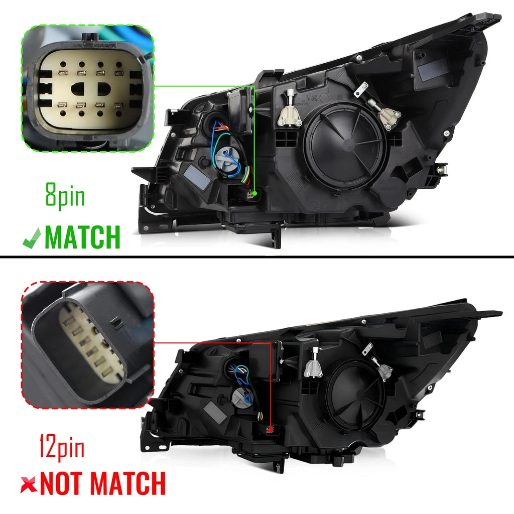 Halogen Headlight Pair for Buick LaCrosse (2014–2016) w/o Bulbs, LED DRL
