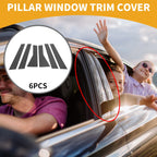 6 Pcs Window Trim Cover for Subaru Forester (2019–2023) Black Carbon Fiber