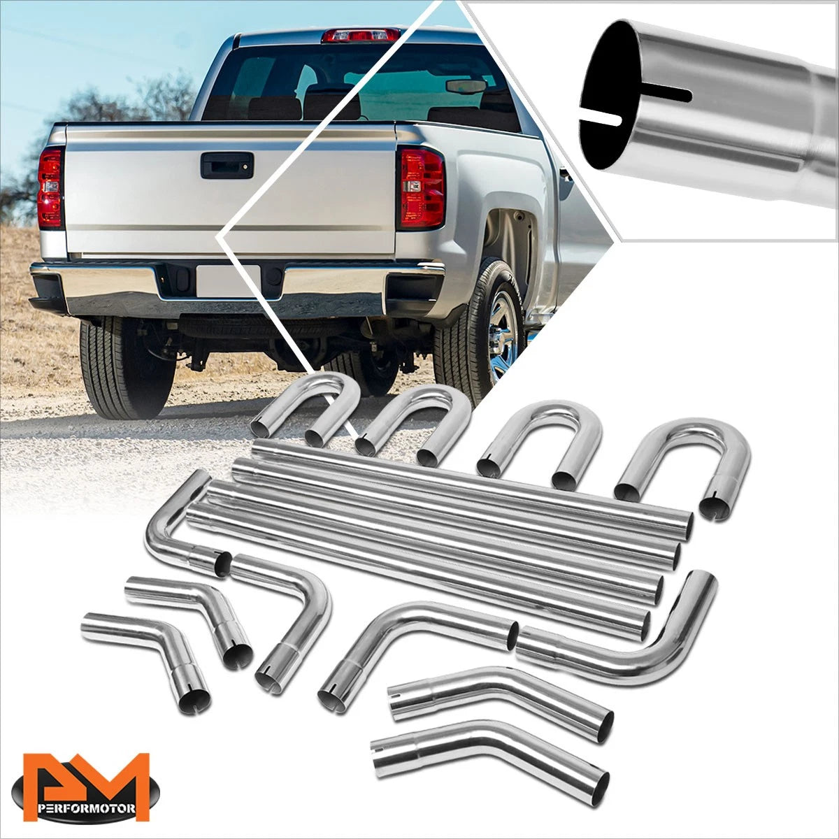 Set of 16 Exhaust Piping Kit for DIY (2.25" OD, Straight, 45 & 90 Degree)