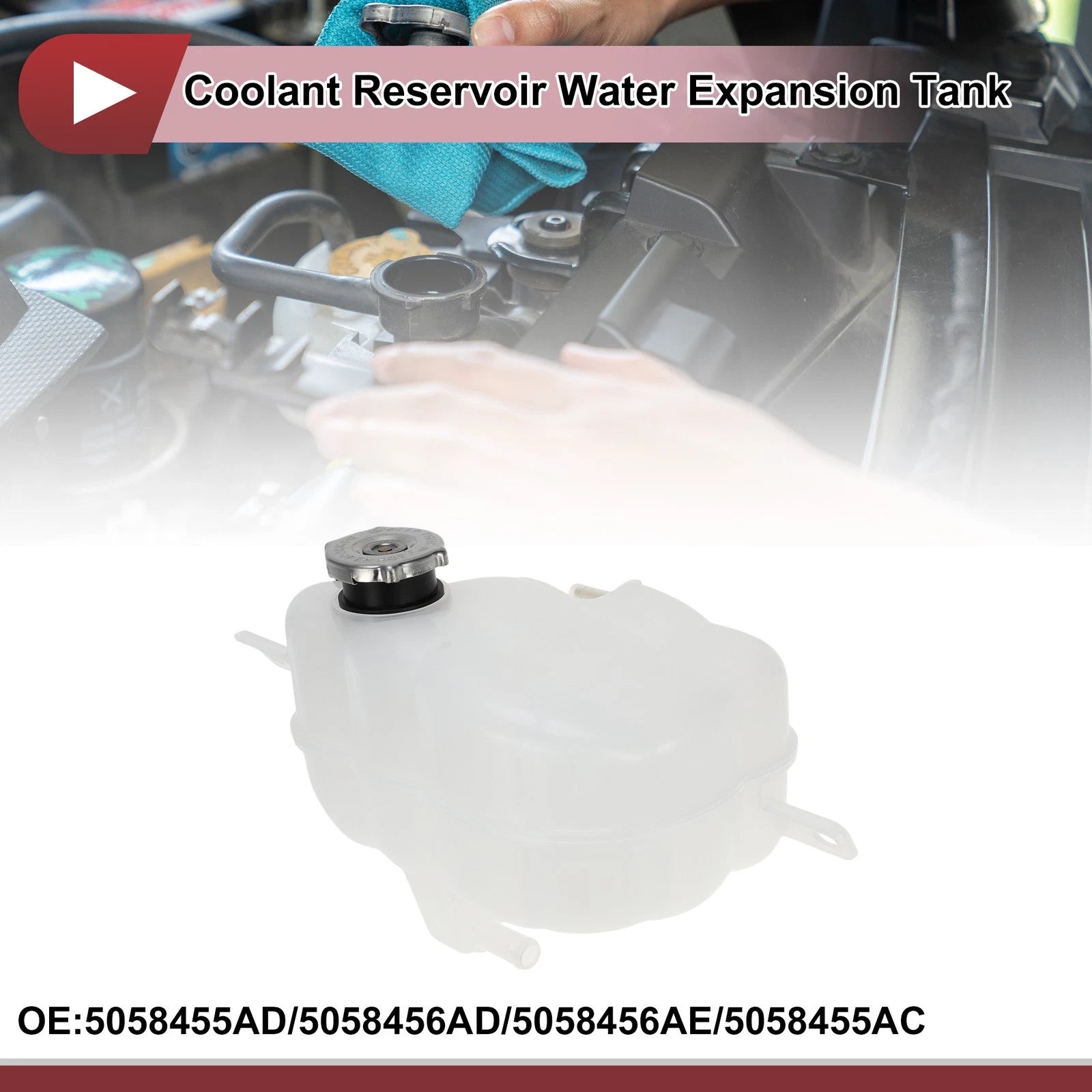 Coolant Expansion Overflow Tank with Cap No. 5058455AD for Dodge Journey (2009–2020)
