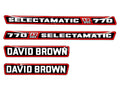 Decal Set for David Brown 770 Selectamatic Tractors (1970–1975)