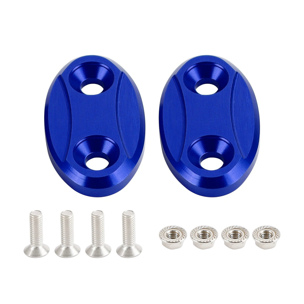 Aluminum Mirror Block Off Plates for Yamaha YZF-R1 (2007–2014) - Blue