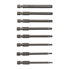 8-Piece Screwdriver Bit Set 60HRC Hardness 75mm Long Alloy Steel Hex Shank