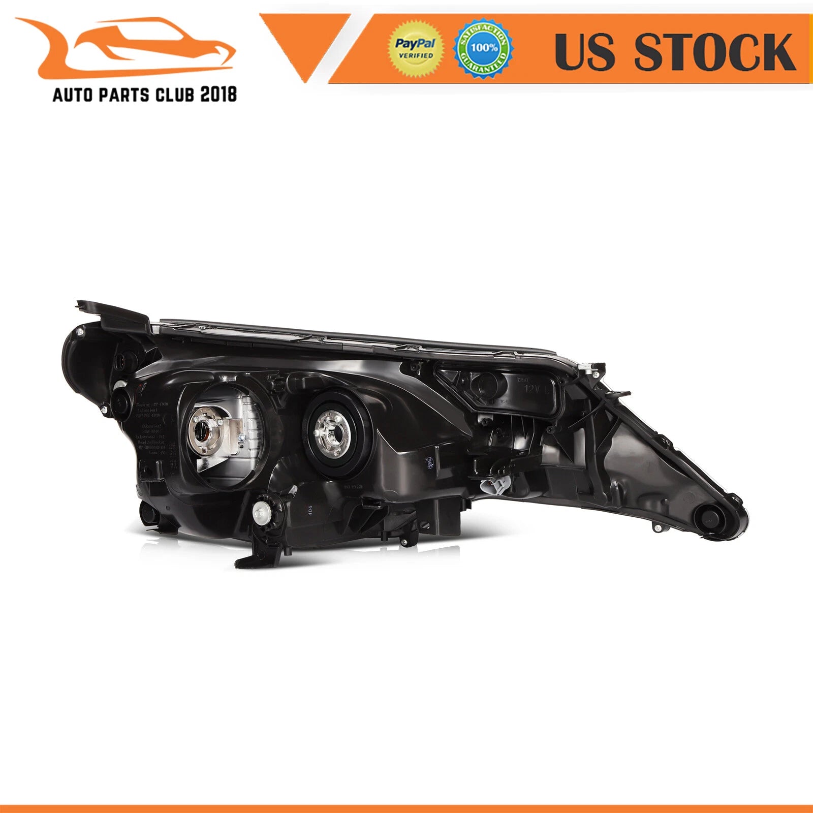 Headlight Assembly Set of 2 for Toyota RAV4 (2013–2015) Black Housing Clear Lens
