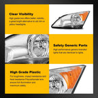 2X Headlight Assembly for Honda CR-V (2007–2011) Chrome Housing