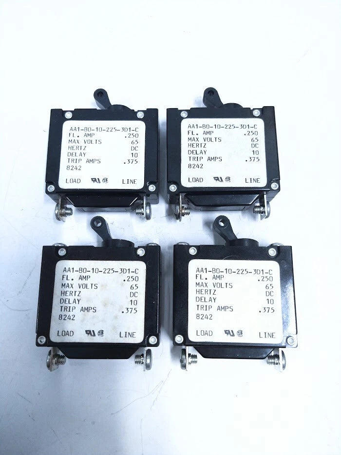Set of 4 Carling Switch AA1-B0-10-225-3D1-C On/Off Breaker Switch 65V