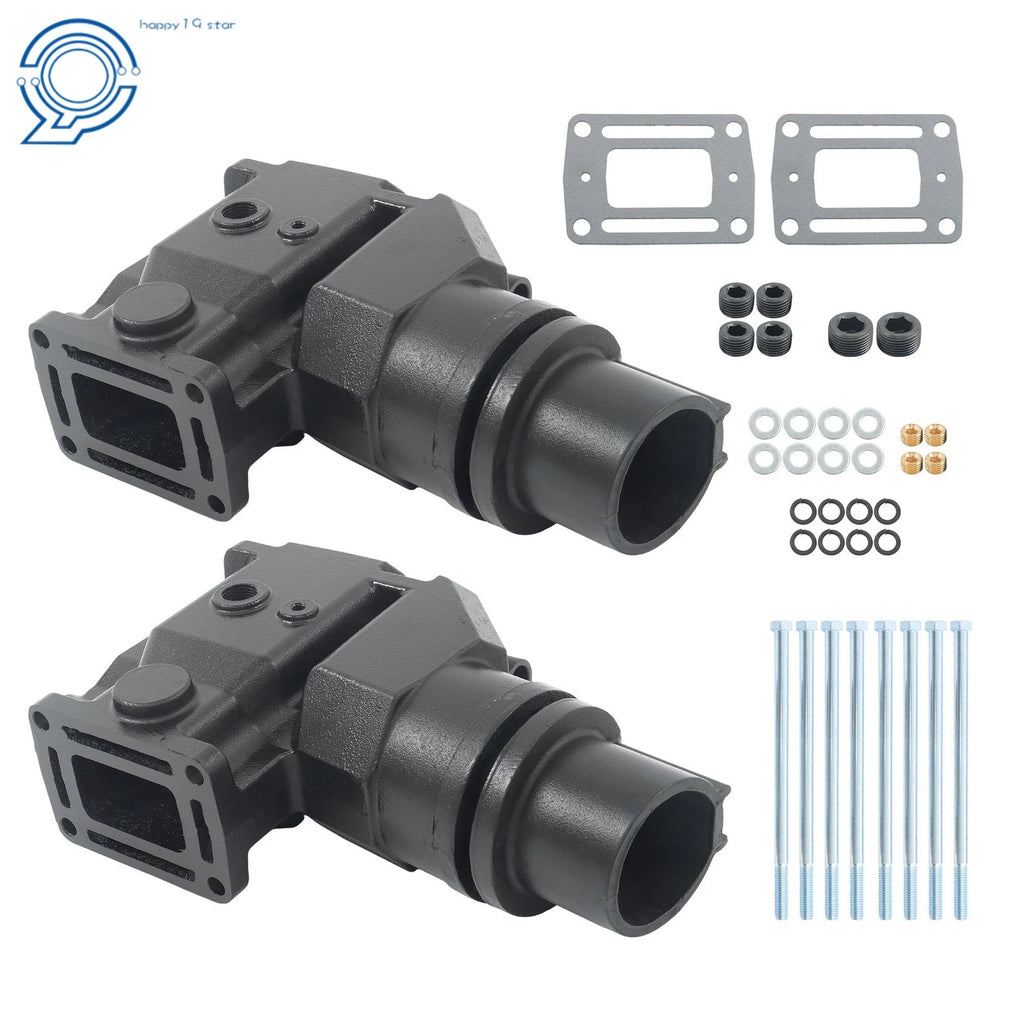 Pair Exhaust Risers Elbows for Volvo Penta OMC 4.3L 5.0 5.7 5.8 V6 V8 305 350