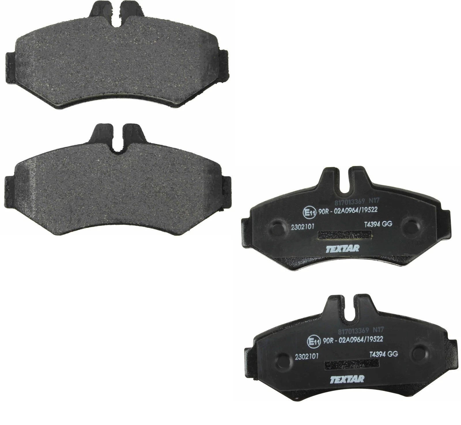 Set of 4 Rear Disc Brake Pads for Textar (2302101)