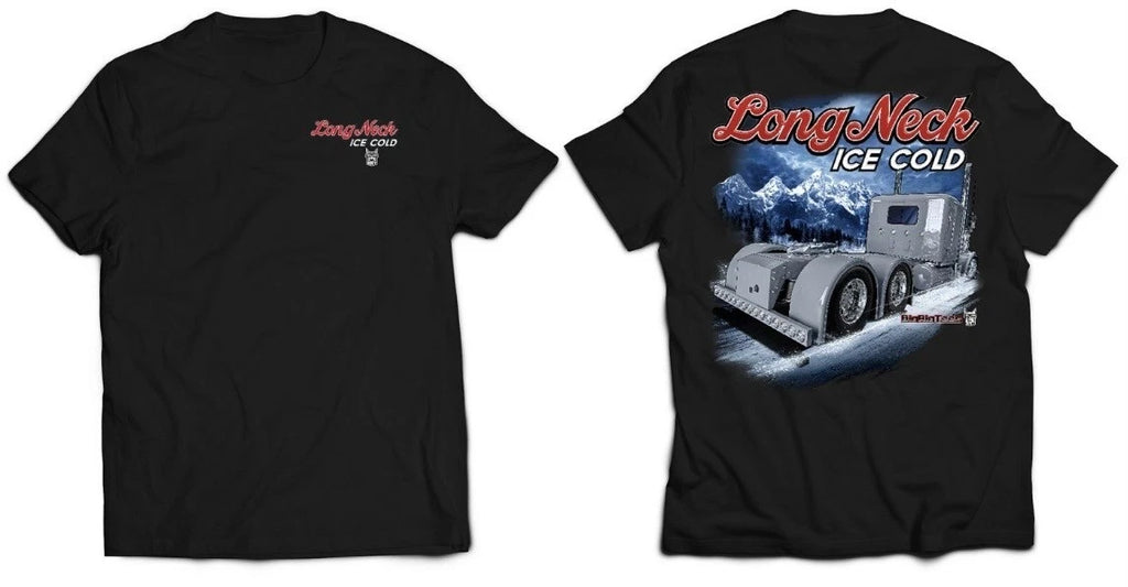 Long Neck Ice Cold T-Shirt for Big Rig Trucks (Black)