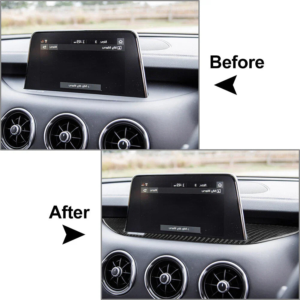 Black Console Navigation GPS Panel Cover Trim for Kia Stinger (2018-2023)