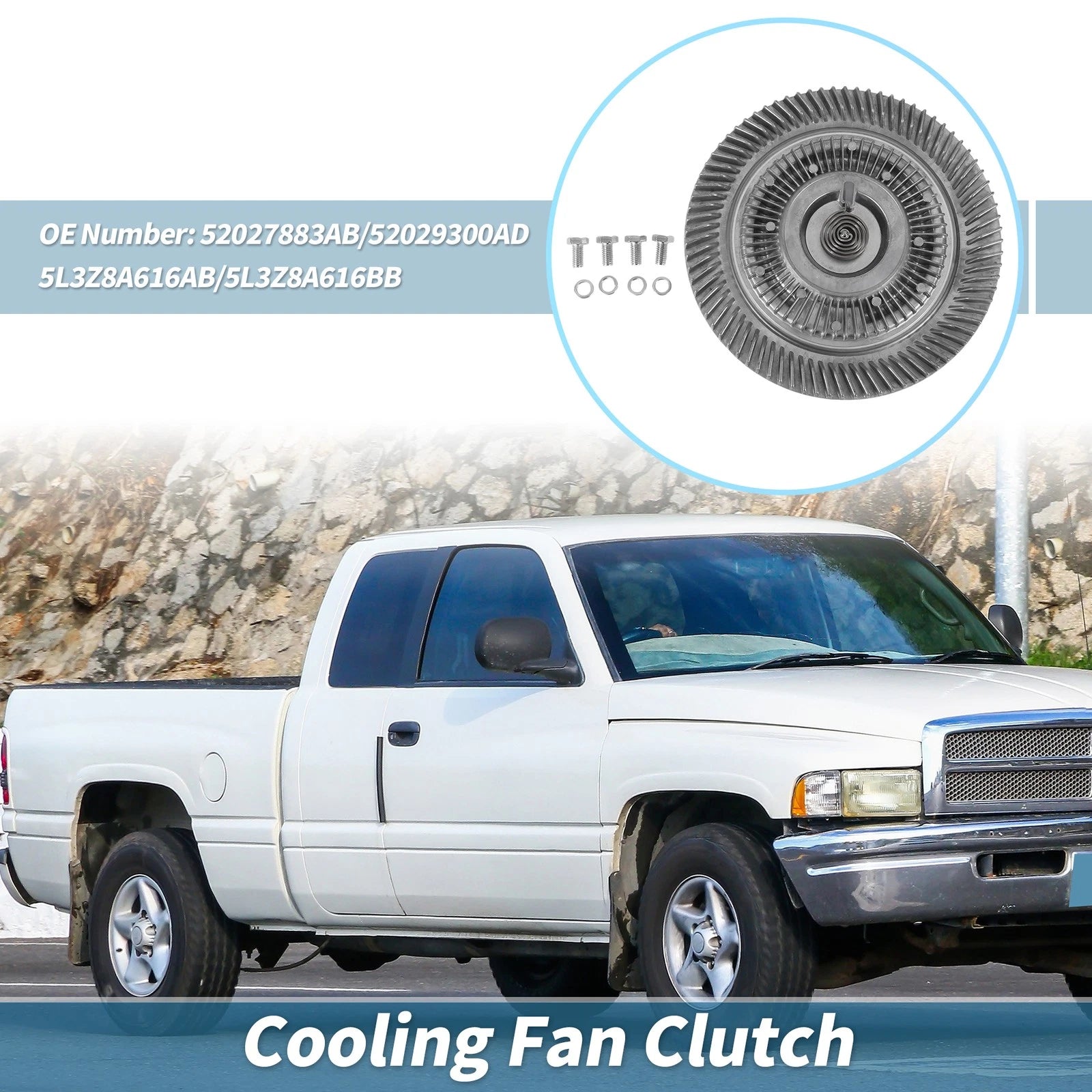 Engine Cooling Fan Clutch for Dodge Ram 1500 3.9L V6 (1994–2001) No. 52027883AB