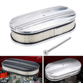 Chrome Half Finned Air Cleaner Set of 2 with Washable Filter, 12 x 2 Inch