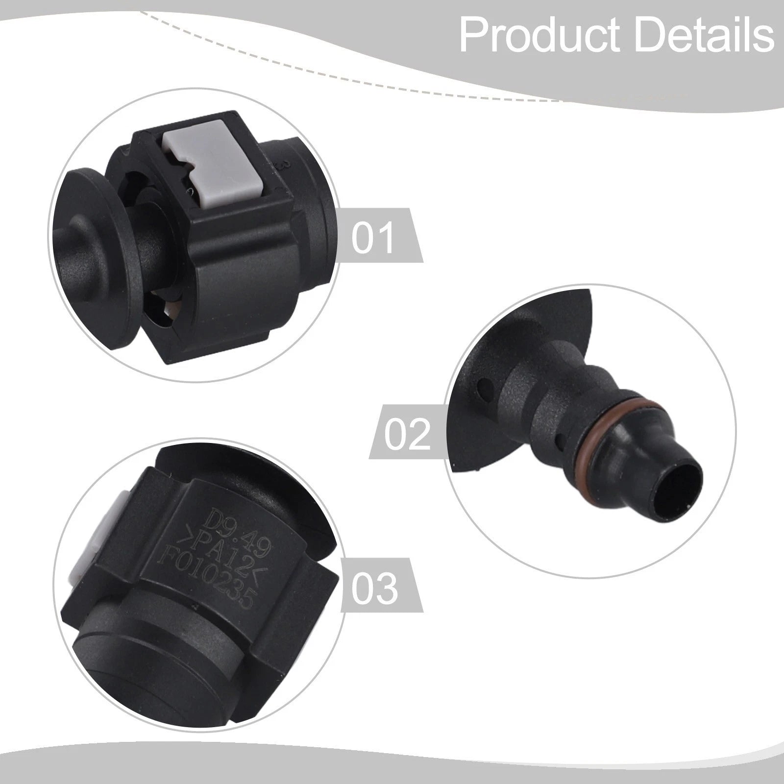 Straight Fuel Line Quick Disconnect Hose Connector for 8mm & 6.35mm Hoses