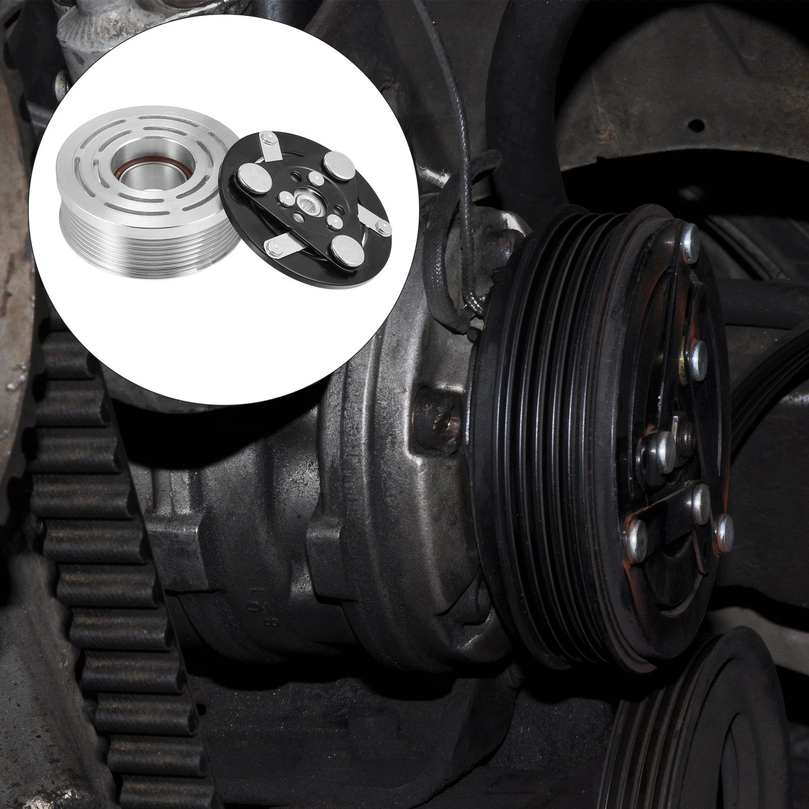 Set of 1 AC Compressor Clutch Kit Pulley Coil for Honda Fit (2009–2014)