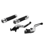 Silver Extendable Brake Clutch Levers Grip Set for Suzuki GSXR1000 (2001-2023)