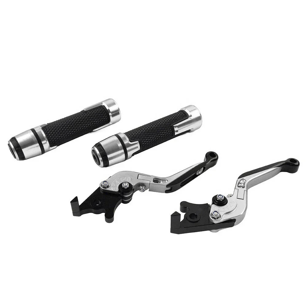 Silver Extendable Brake Clutch Levers Grip Set for Suzuki GSXR1000 (2001-2023)