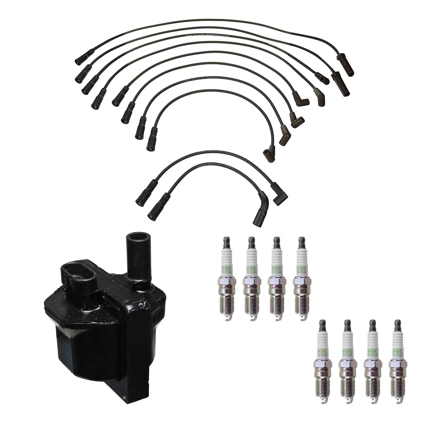 Denso Ignition Coil Wires & NGK Platinum Spark Plugs Kit for Corvette V8 (P)