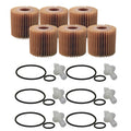 Set of 6 Engine Oil Filters for Lexus Scion Toyota (Metal Free)