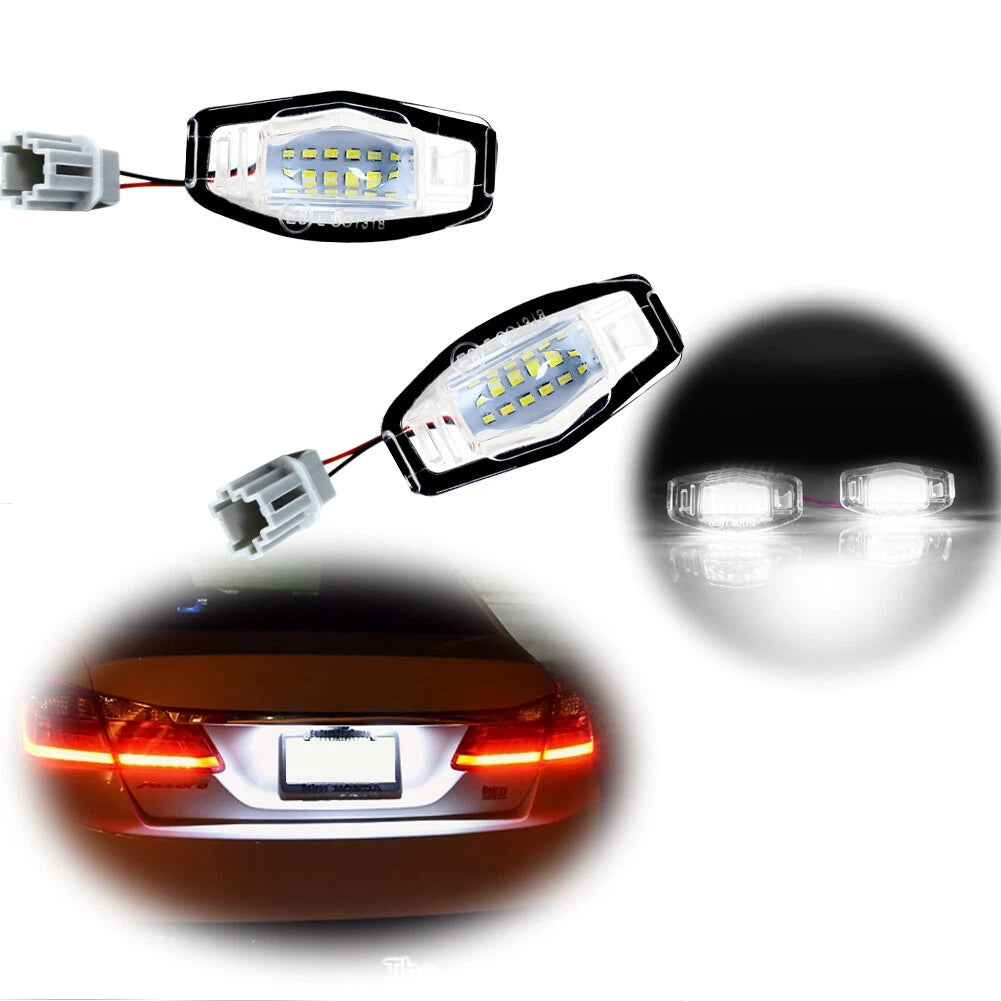 White LED License Plate Lights for Honda Accord, Civic, Acura RDX, TSX