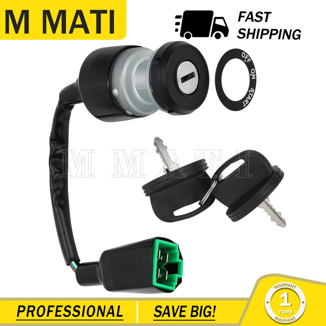Ignition Key Switch 0455031 for Polaris RZR 170 (2015–2021)