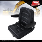 Foldable Sliding Rail Seat with Armrests for Universal Tractors Forklifts