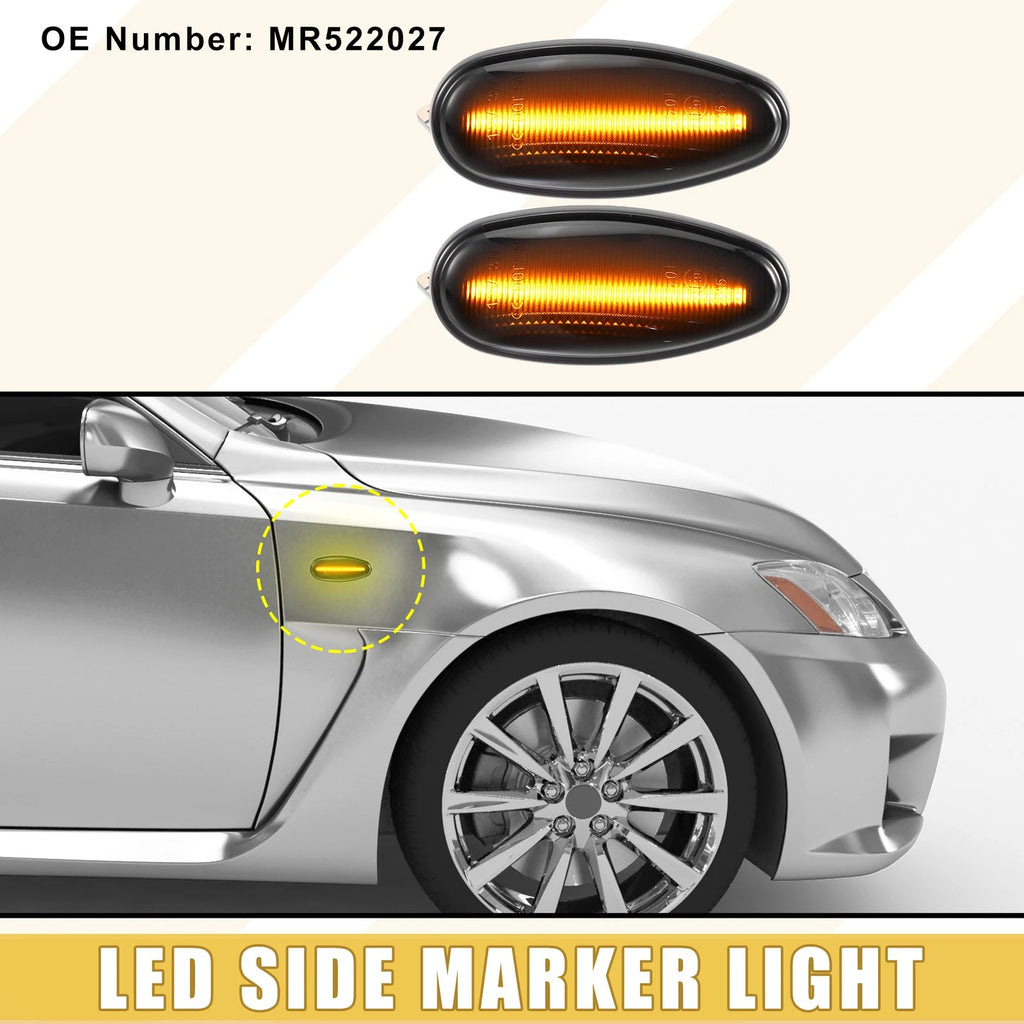 2X Front LED Side Marker Light MR522027 for Mitsubishi 