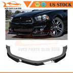Front Bumper Spoiler Lip Kit for Dodge Charger (2011–2014) - Painted Black