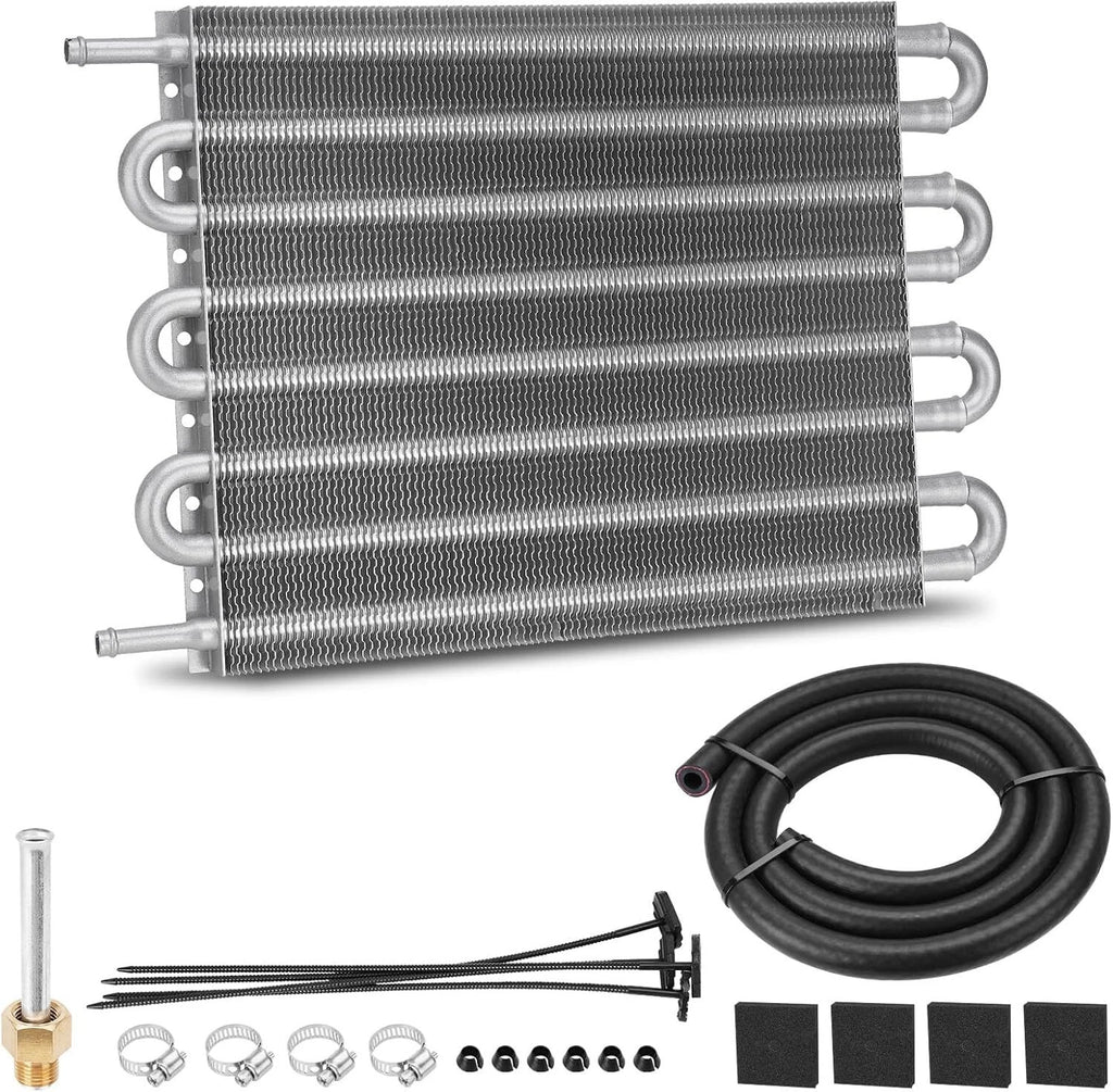 8 Rows Universal Aluminum Remote Transmission Oil Cooler Radiator Kit