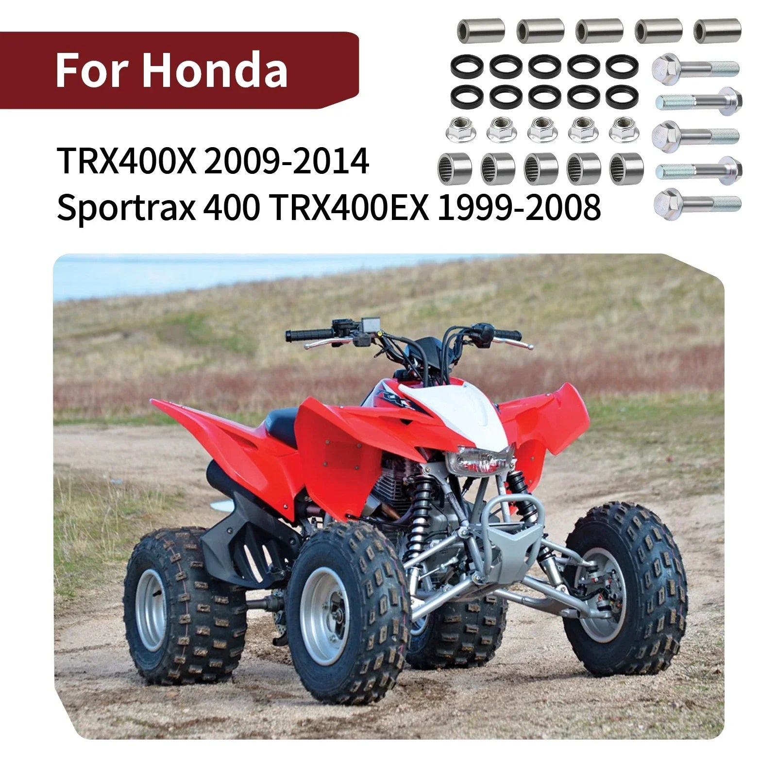 Swing Arm Linkage Bearing Kit Bolt Nut for Honda Sportrax TRX400EX (1999–2008)