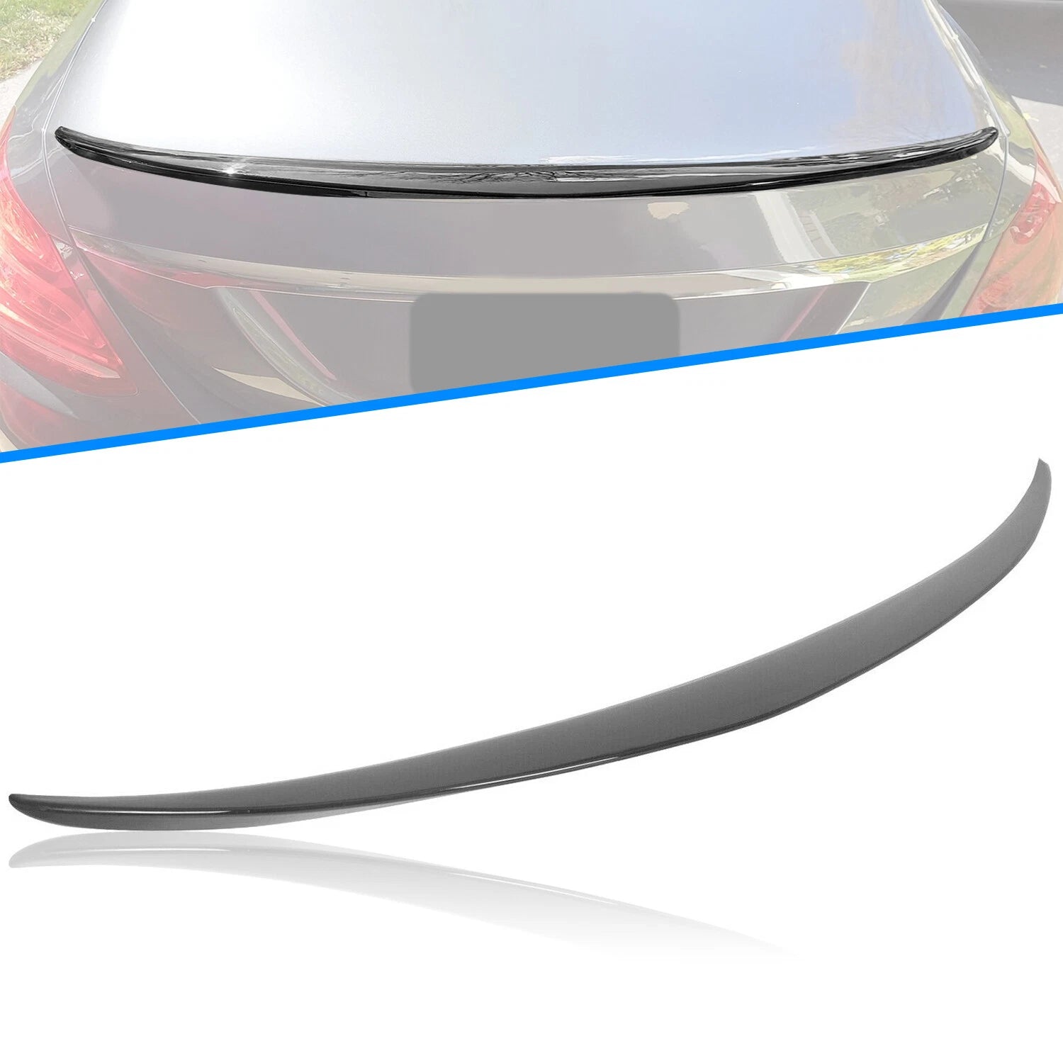 Glossy Trunk Spoiler Lip for Mercedes C-Class (2015–2022)
