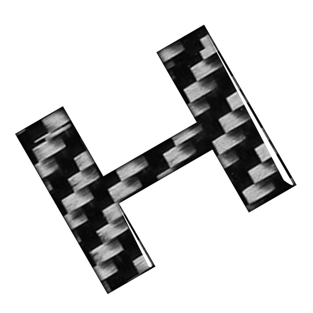 Car Badge Emblem Decals for H Window Door Wall (Carbon Black)