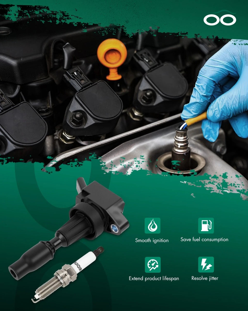 Ignition Coil & Spark Plug Set for Hyundai Sonata 2015-2019, Kia Soul 2017-2021