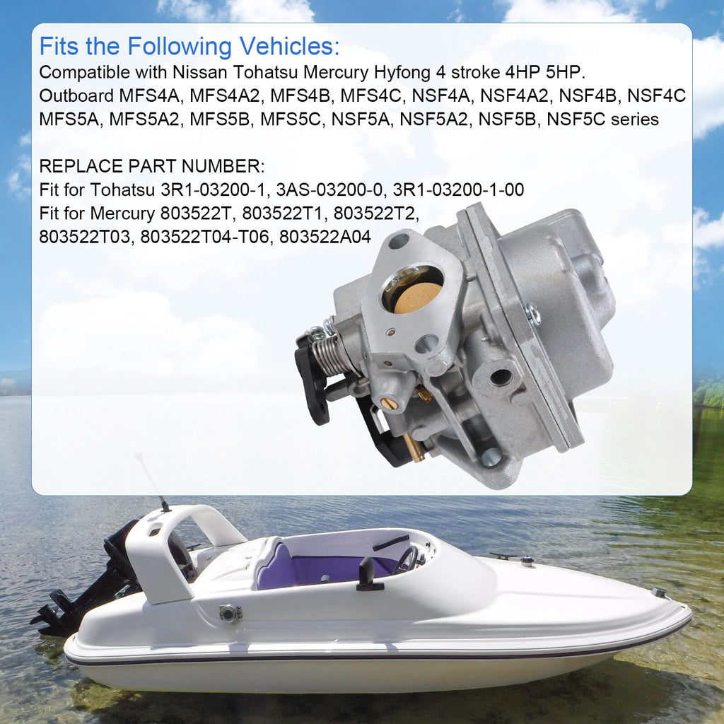 Carburetor for Tohatsu 4T 4-6HP Outboard Motor (Year Range Not Specified)