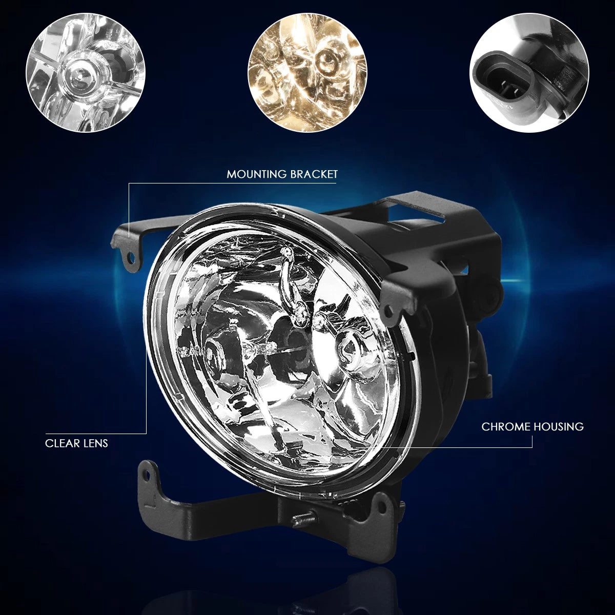 Set of 2 Clear Lens Bumper Fog Lights for Hyundai Accent (2003–2006)