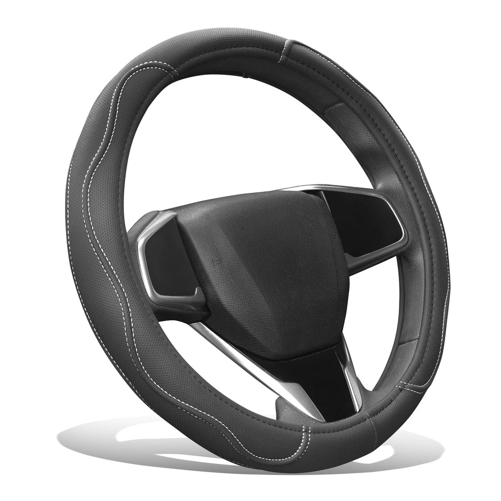 Steering Wheel Cover for - Matte Perforated Leather, White