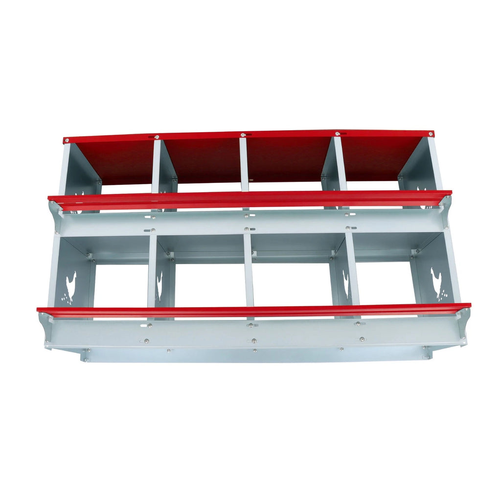 8 Compartment Metal Poultry Nest Box for Hens (Wall Mount)