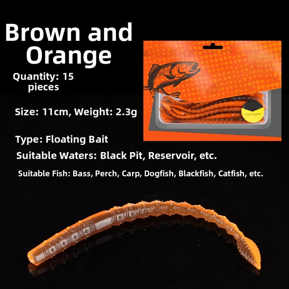 15pcs 110mm Silicone Swimbaits for Blackwater Ponds