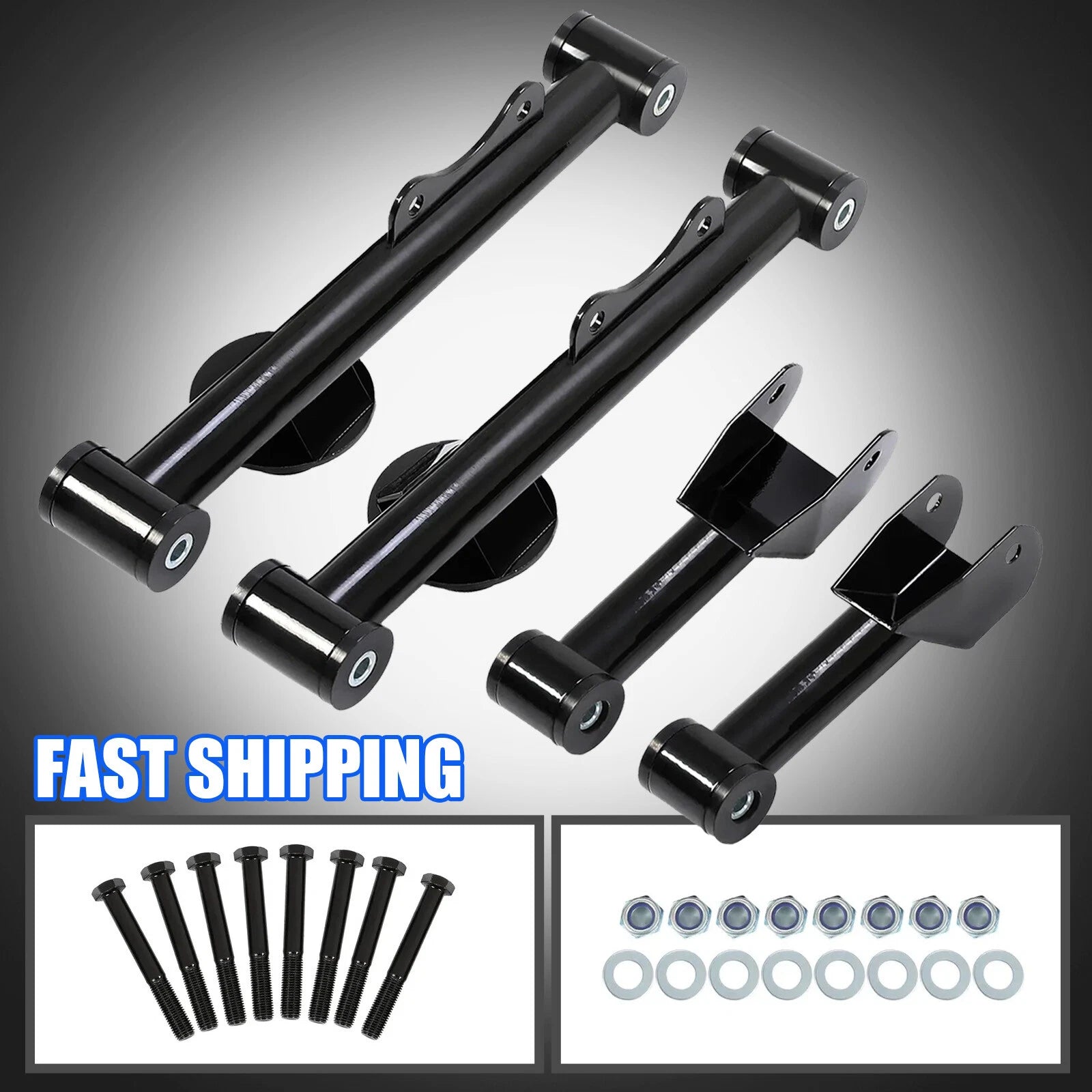 Set of 2 Rear Upper & Lower Tubular Control Arms for Ford Mustang (1979–2004)