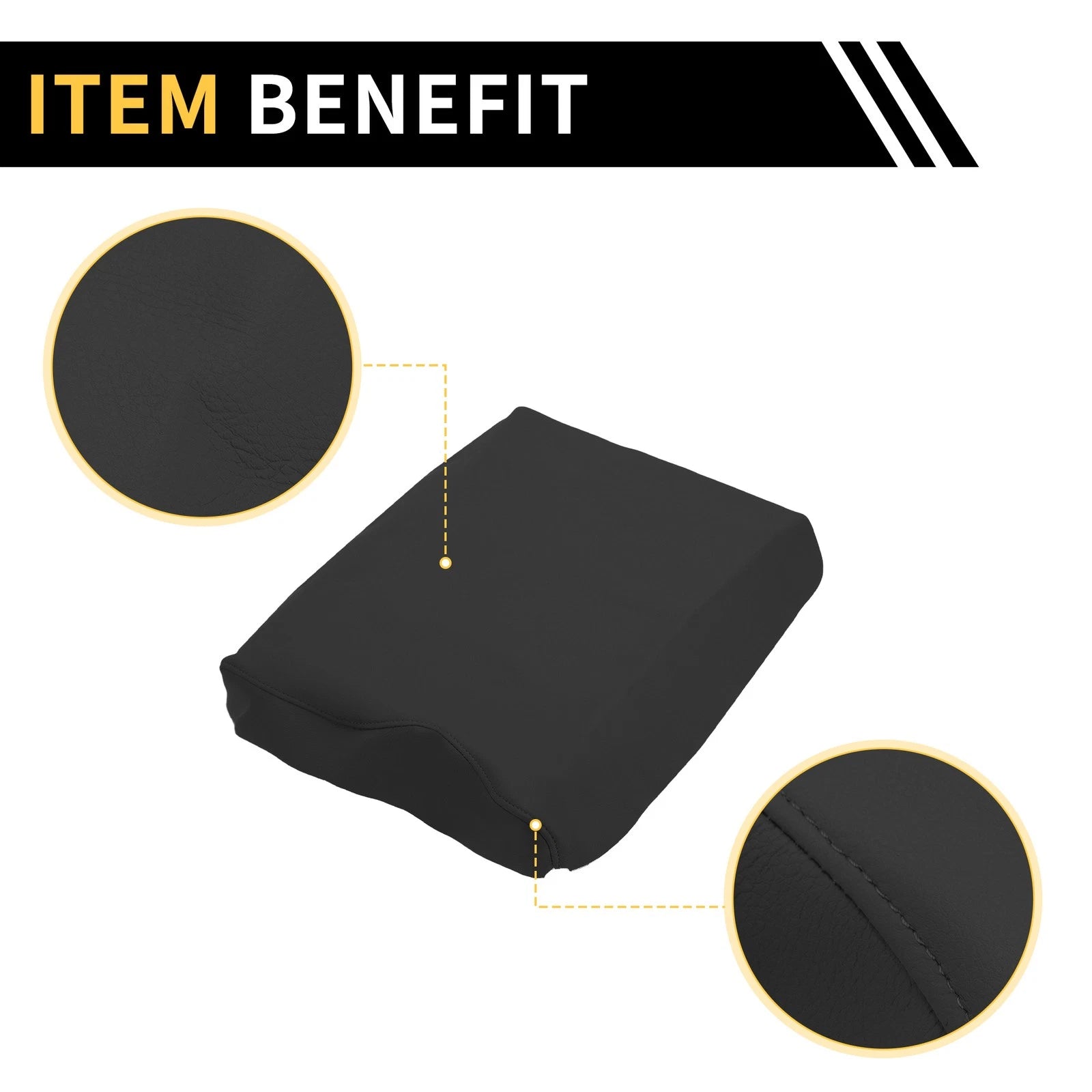 Center Console Lid Armrest Cover for Ford F-150 (2015–2023) Microfiber Leather