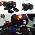 Socket / Waterproof Dual USB / Charging Socket with Voltmeter for Motorcycle