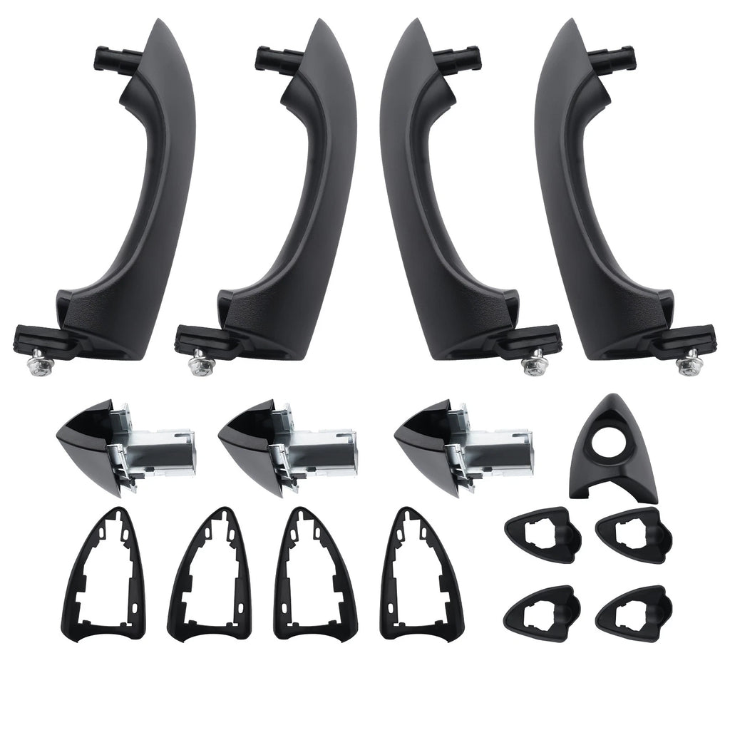 Front and Rear Outside Door Handles Black for BMW X5 (2000–2006)