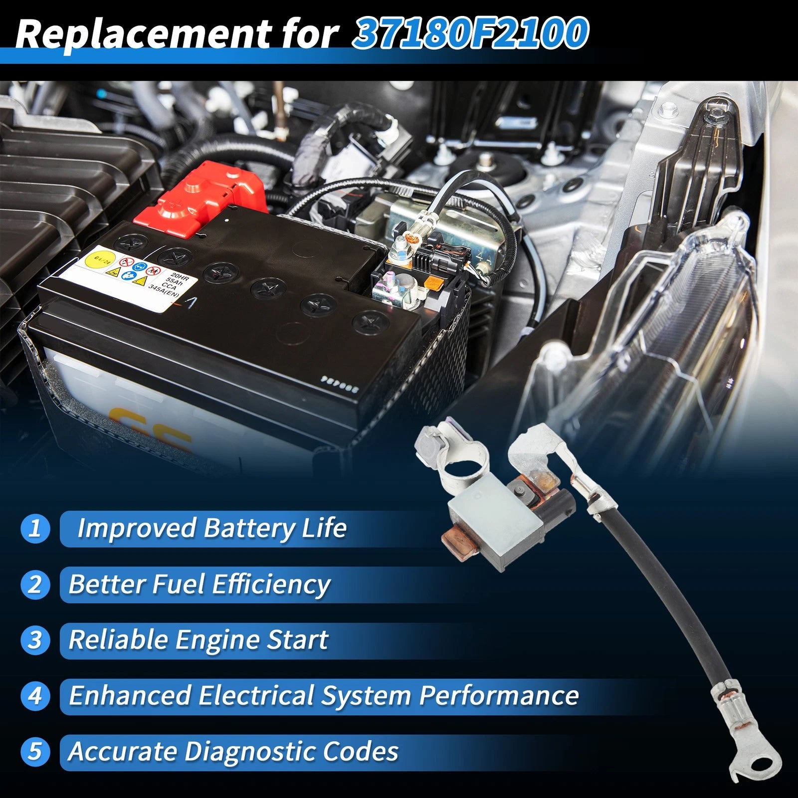 Battery Current Sensor No.37180F2100 for Hyundai Elantra (2017–2020)
