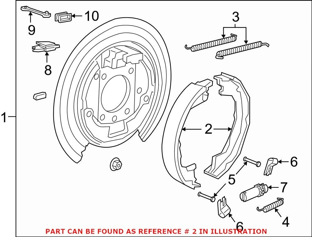 Rear Parking Brake Shoe for Dodge Nitro (2007–2011) 68003589AA